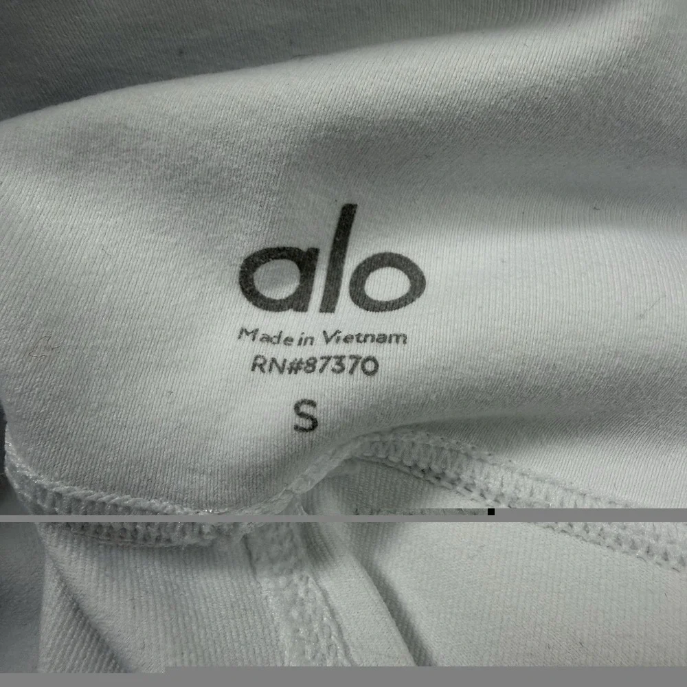 Alo Yoga Leggings Womens Small White Moto High Waist Mesh Panel Pants Activewear